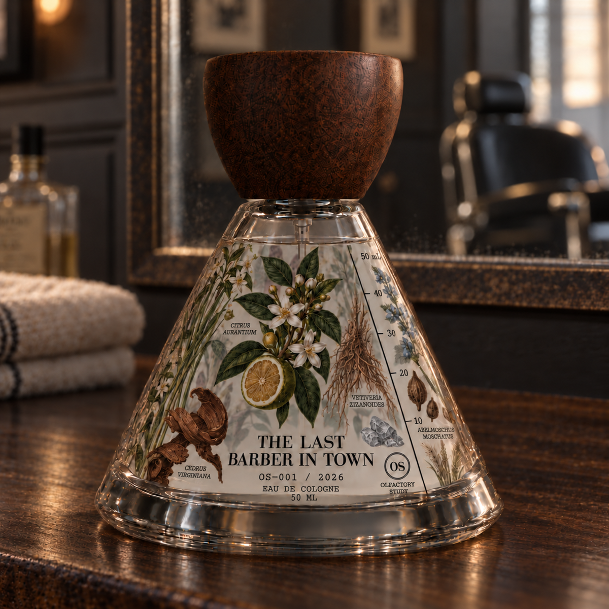 The Last Barber in Town, OS-001 / 2026, a 50 mL limited Study by Olfactory Study